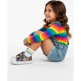 Artı Artı Ayakkabı Mia KİDS-2401 🌈 Hologram 3D Kız Çocuk Cırtlı Işıklı Platin Sneakers