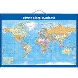 Artı Harita Dünya Siyasi ve Fiziki Haritası Çift Taraflı 50 x 70 cm