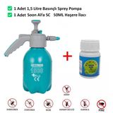 ARTI İLAÇLAMA Soon Alfa sc 50ml Böcek Karınca Örümcek Haşere Kene İlacı Kokusuz ve 1.5lt Basınçlı Pompa