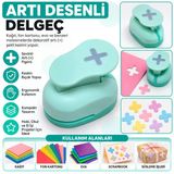 Artı Şekilli Orta Boy Şekilli Delgeç | Kağıt Fon Kartonu Eva Delgeç | Scrapbook Hobi Delgeci