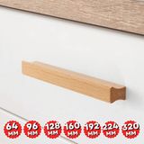 Artı Woods Dolap Kulpu, 10 Adet - 128 mm (12,8 Cm) - Doğal Ahşap Kulp, Cekmece Kulpu, Mutfak Dolap Kulplari - Ahşap Rengi