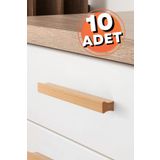 ARTI WOODS Dolap Kulpu, 10 Adet - 224mm (22,4CM) - Doğal Ahşap Kulp, Cekmece Kulpu, Mutfak Dolap Kulplari
