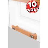 ARTI WOODS Dolap Kulpu, 10 Adet - 96 Mm (9,6 CM) - Doğal Ahşap Kulp, Cekmece Kulpu, Mutfak Dolap Kulplari