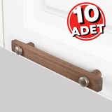 Artı Woods Dolap Kulpu, 10 Adet - Doğal Ahşap Kulp, Cekmece Kulpu, Mutfak Dolap Kulplari ,mobilya Kulpları - 320 mm ( 32 cm ) - Koyu Kahve
