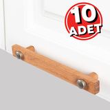 Artı Woods Dolap Kulpu, 10 Adet - Doğal Ahşap Kulp, Cekmece Kulpu, Mutfak Dolap Kulplari ,mobilya Kulpları - 96 mm ( 9,6 cm ) - Kahverengi