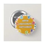 Artık Okuyorum Yazıyorum - Çocuk Iğneli Rozet (30 Adet) Yaka Çanta