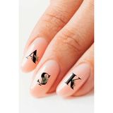 Artikel Artikel Alfabe Tırnak Dövmesi, Tırnak Tattoo, Nail Art, Tırnak Sticker