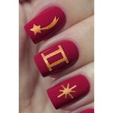 Artikel Artikel Bronz Burçlar Metalik Tırnak Sticker, Nail Sticker, Nail Art