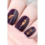 Artikel Artikel Bronz Deniz Temalı Metalik Tırnak Sticker, Nail Sticker, Nail Art