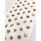 Artikel Artikel Bronz Karışık Şekiller Metalik Tırnak Sticker, Nail Sticker, Nail Art