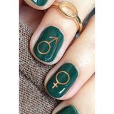 Artikel Artikel Bronze Karışık Şekiller Metalik Tırnak Sticker, Nail Sticker, Nail Art