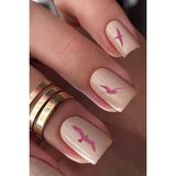 Artikel Artikel Fuşya Kuşlar Metalik Tırnak Sticker, Nail Sticker, Nail Art