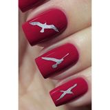 Artikel Artikel Gümüş Kuşlar Metalik Tırnak Sticker, Nail Sticker, Nail Art