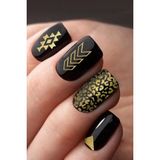 Artikel Artikel Karışık Yaldız Tırnak Dövmesi, Tırnak Tattoo, Nail Art, Tırnak Sticker