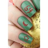 Artikel Artikel Kırmızı Burçlar Metalik Tırnak Sticker, Nail Sticker, Nail Art