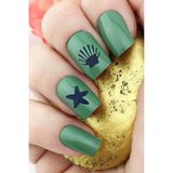 Artikel Artikel Lacivert Deniz Temalı Metalik Tırnak Sticker, Nail Sticker, Nail Art