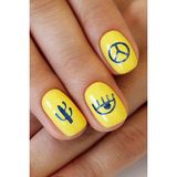 Artikel Artikel Mavi Karışık Şekiller Metalik Tırnak Sticker, Nail Sticker, Nail Art