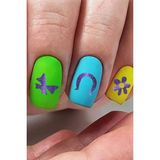 Artikel Artikel Mor Karışık Şekiller Metalik Tırnak Sticker, Nail Sticker, Nail Art