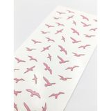 Artikel Artikel Pembe Kuşlar Metalik Tırnak Sticker, Nail Sticker, Nail Art