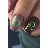 Artikel Artikel Yeşil Burçlar Metalik Tırnak Sticker, Nail Sticker, Nail Art