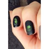 Artikel Artikel Yeşil Deniz Temalı Metalik Tırnak Sticker, Nail Sticker, Nail Art
