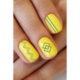 Artikel Artikel Yeşil Etnik Çizgiler Metalik Tırnak Sticker, Nail Sticker, Nail Art