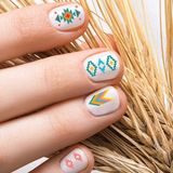 Artikel Etnik Desenler-1 Tırnak Dövmesi, Tırnak Tattoo, Nail Art, Tırnak Sticker - Renkli