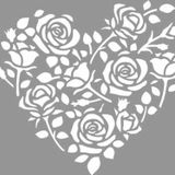 ARTİKEL Kalp Gül Deseni Stencil Boyama şablonu 30x30 cm, Duvar Stencil, Fayans Stencil, Mobilya Stencil