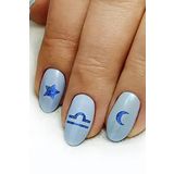 Artikel Mavi Burçlar Metalik Tırnak Sticker, Nail Sticker, Nail Art