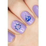 Artikel Mavi Deniz Temalı Metalik Tırnak Sticker, Nail Sticker, Nail Art