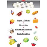 ARTİKEL MDF Montessori Oyunu Eşleştirme Oyun Kartları 4 Adet Meyve Dilimleri Oyun Kartı, Hafıza Kartı