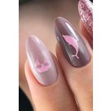 Artikel Pembe Deniz Temalı Metalik Tırnak Sticker, Nail Sticker, Nail Art