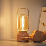 Artin-X Retro Taşınabilir LED Lamba, Dokunmatik Anahtarlı Küçük Akülü Masa Lambası, Komidin için USB Şarj Girişli Kademesiz Kısılabilir Gece Lambası, Dekorasyon, Ortam Aydınlatması, Hediye