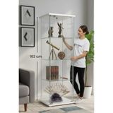 artinoks 3 RAFLI KİLİTLİ CAM VİTRİN BEYAZ ( gümüşlük sergi vitrini kitaplık büfe)