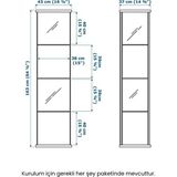 Artinoks Home 3 Raflı Ledli Camlı Vitrin (Gümüşlük,kitaplık, Sunu,sergi Vitrini) - Siyah