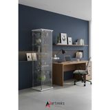 Artinoks Home 7 RAFLI KİLİTLİ CAM VİTRİN BEYAZ (Gümüşlük, Büfe, Koleksiyon, Sunu, Sergi, Kitaplık)
