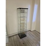 Artinoks Home 7 RAFLI SİYAH SADE CAM VİTRİN (Gümüşlük, Büfe, Koleksiyon, Sunu, Sergi, Kitaplık) - Siyah - Siyah