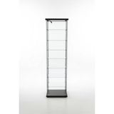 Artinokshome 7 RAFLI KİLİTLİ CAM VİTRİN SİYAH (Gümüşlük, Büfe, Koleksiyon, Sunu, Sergi, Kitaplık) - Siyah