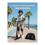 Artisan Cappadocia Çocuk Kaykay Paten Scooter Bisiklet Koruyucu Dizlik Seti 2 Adet Siyah