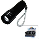 Artisan Cappadocia LED Gold Orıon Hıghlıghtıng Aluminum Flashlight Pilli Zoomlu El Feneri Metal Kasa (5639) - Siyah