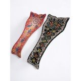 Artistic Quality Dekoratif Tasarım Kirli Kaşık Altlığı, Kaşıklık, Kepçe Altlığı, Çini / Seramik Tamamen El Yapımı - Kırmızı - Siyah