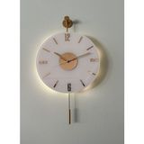 Artistry Kardelen Gold Series (35 cm Çap) ,pilli LED ,modern Dekoratif Metal Duvar Saati - 30 x 70 cm