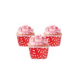 artizanmutfak Bens Cup Cake | Sufle Kapsülü | Muffin Kapsülü Kırmızı Puantiyeli 25 Adet (50X39mm)
