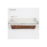 artizanmutfak Hasır Bezli Hamur Mayalama Sepeti | Dikdörtgen Açık Büfe Ekmek Sepeti 55 Cm (ESD-55R)
