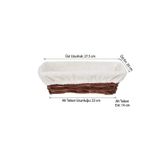 artizanmutfak Hasır Bezli Hamur Mayalama Sepeti | Dikdörtgen Ekmek Sepeti 28 Cm (ESD-28R)