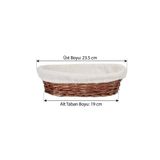 artizanmutfak Hasır Bezli Hamur Mayalama Sepeti | Oval Ekmek Sepeti 24 Cm (ES-2417R)