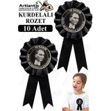 Artlantis 10 Kasım Atatürk Kurdelalı Rozet 10 Adet Siyah Yaka Rozeti Çocuk Bayram Etkinlik 15 cm Kokart - Standart