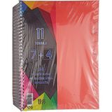 Artlantis 11 Konulu 225 Yaprak 7 Kareli + 4 Çizgili Plastik Kapak Seperatörlü Kırmızı Spiralli Defter