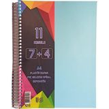 Artlantis 11 Konulu 225 Yaprak 7 Kareli + 4 Çizgili Plastik Kapak Seperatörlü Mavi Spiralli Defter