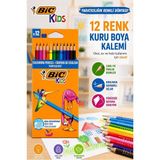 Artlantis 12 Li Kuru Boya Kalemi Karton Kutu 1 Paket Bic Tropicolors 12 Renk Kuruboya Tam Boy Canlı Renkli Boya Kalem Okul Öğrenci - Standart